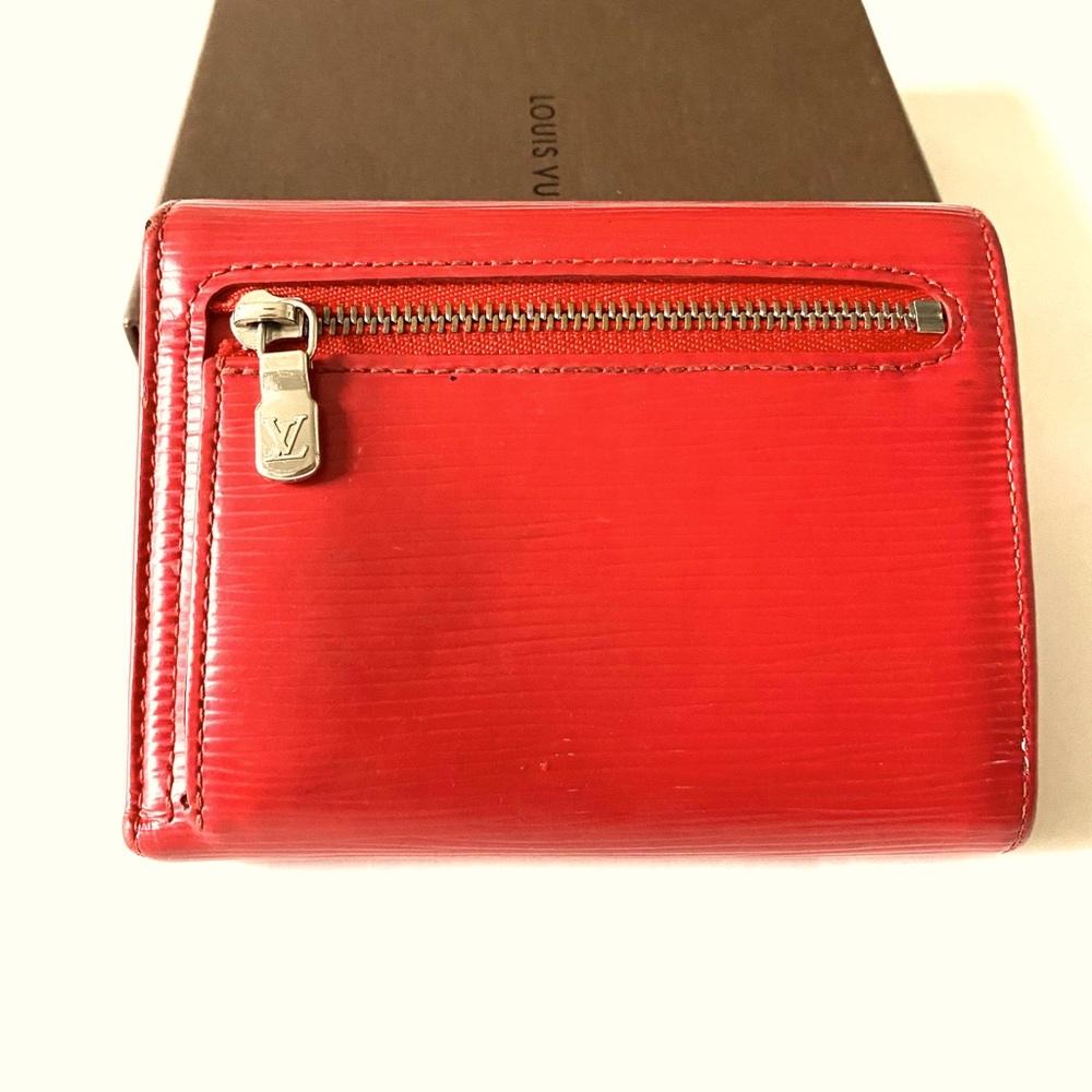 🎉HP🎉Louis Vuitton Red Wallet Trifold Epi Leather - Picture 3 of 11